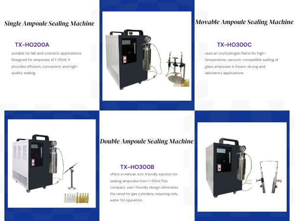 Ptxson oxyhydrogen Ampoule Sealing Machines - TX-HO200A, TX-HO300B, TX-HO300C