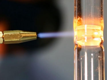 oxyhydrogen flame sealing quartz glass tube
