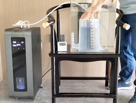 flow rate testing method of hydroen inhalation machine